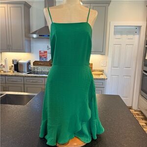 Chic Asymmetrical Green Dress